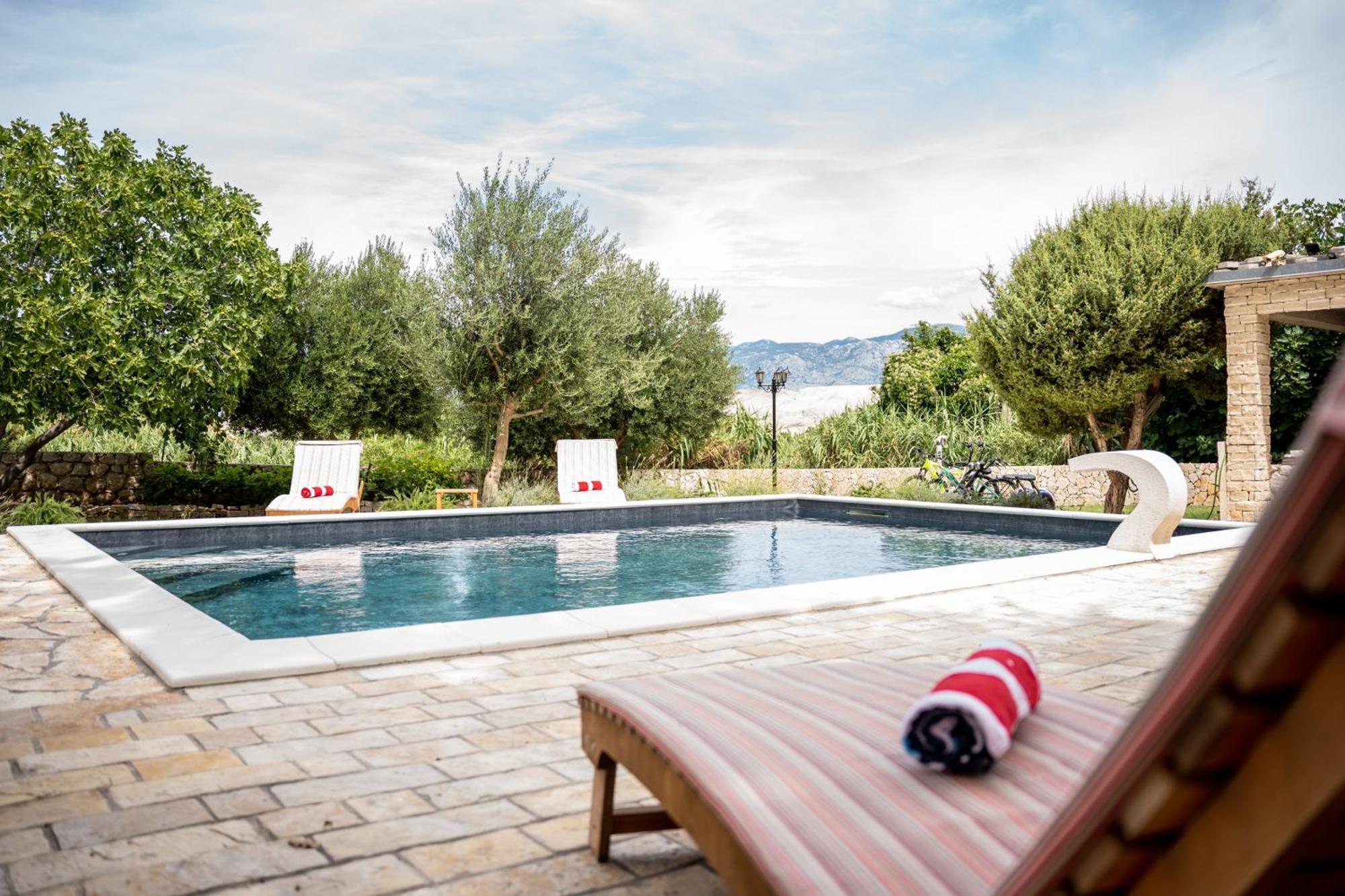 Villa Pag Dubrava Relax With Pool Bosana エクステリア 写真