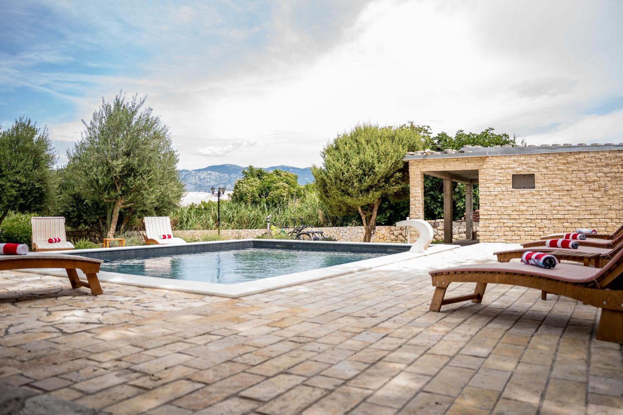 Villa Pag Dubrava Relax With Pool Bosana エクステリア 写真